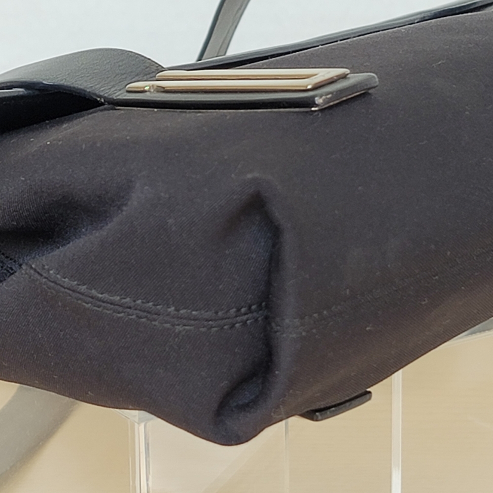 Salvatore Ferragamo Vintage Black Nylon Y2K 90s Double Handle Shoulder Bag Purse - Picture 6 of 17